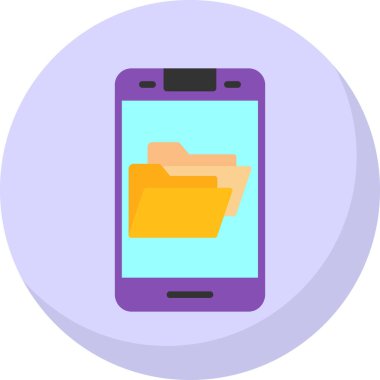 Akıllı telefon ekranı simgesi, vektör illüstrasyonundaki dizinler 