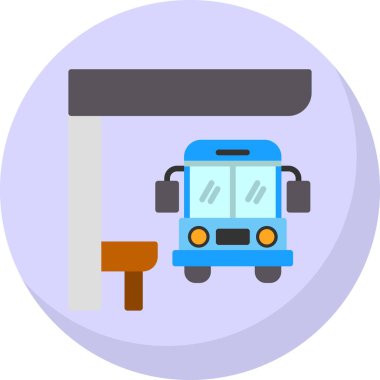 Otobüs. Web simgesi basit illüstrasyon