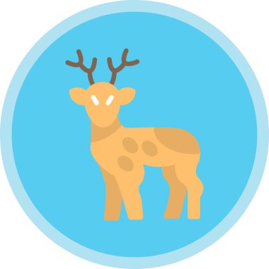 Geyik. Web simgesi basit illüstrasyon