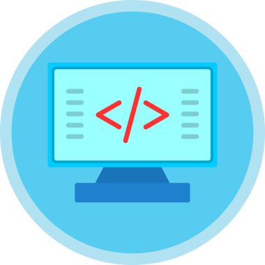 Kodlama simgesinin vektör illüstrasyonu 