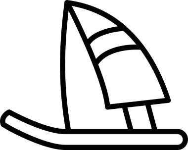 tekne yelkenli ikonu taslak biçiminde