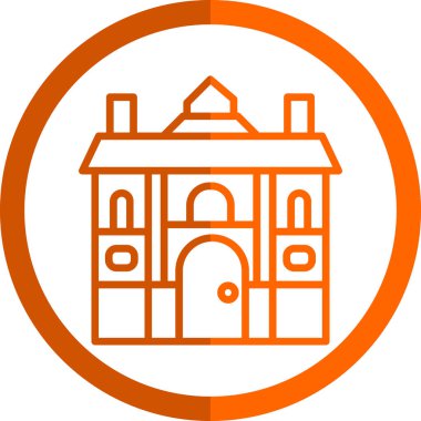 Bir bina simgesinin vektör illüstrasyonu