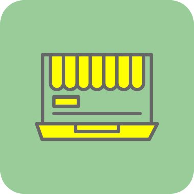 Çevrimiçi Depolama simgesi, vektör illüstrasyonu