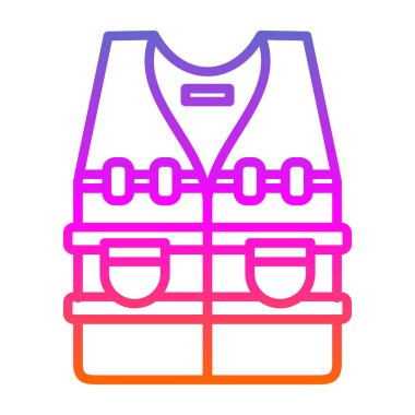 Kurşun geçirmez yelek simgesi, vektör illüstrasyonu 