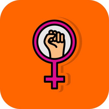 kadın feminizm simgesi, düz stil