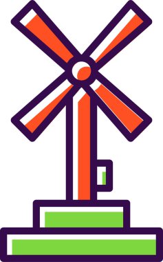 Yel değirmeni simgesi, vektör biçimi