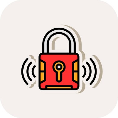 Akıllı kilit simgesi, vektör illüstrasyonu