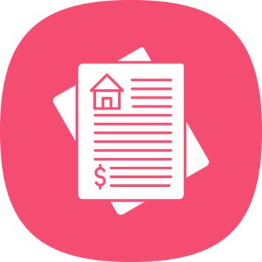 İpotek belgesi düz simgesi, vektör illüstrasyonu