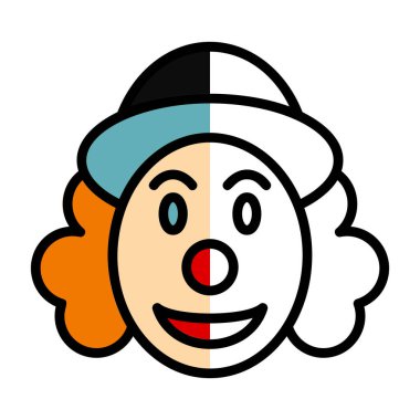 Palyaço yüzlü palyaço simgesi - taslak biçimi