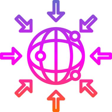 Basit internet dünya simgesi, vektör illüstrasyonu