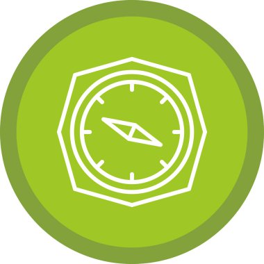 pusula düz simgesi, vektör illüstrasyonu