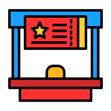 Bilet Ofisi simgesi vektör illüstrasyonu