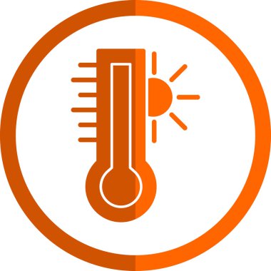 Sıcak sıcaklık düzlüğü simgesi, vektör illüstrasyonu