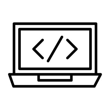 Kodlama simgesinin vektör illüstrasyonu 