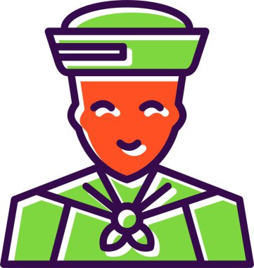 Denizci. Web simgesi basit illüstrasyon