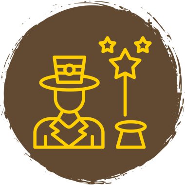 Sihirbaz simgesi, vektör illüstrasyonu