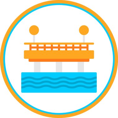 Lunapark eğlence parkı simgesi düz stil