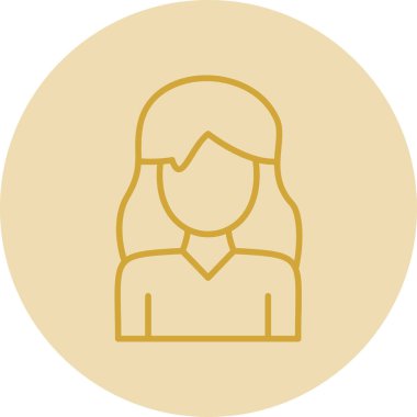 Genç kadın simgesi, vektör illüstrasyonu