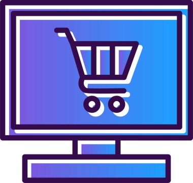 Çevrimiçi Dükkan simgesi, vektör illüstrasyonu