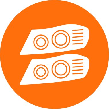 İki Araba Işıkları simgesi, vektör illüstrasyonu