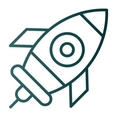 Roket gemi simgesi, vektör çizimi basit tasarım