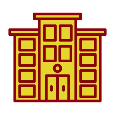 Belediye binası düz ikon vektör illüstrasyonu