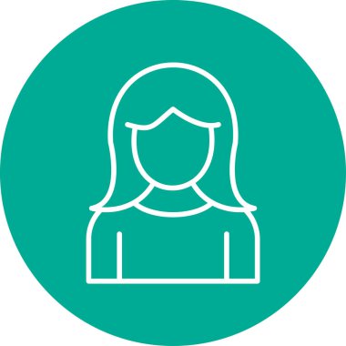 kız düz simgesi, vektör illüstrasyonu