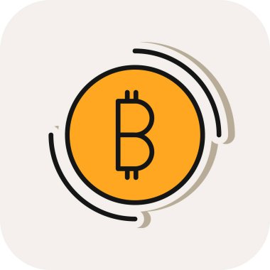 bitcoin. Web simgesi basit illüstrasyon 