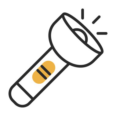 Flashlight düz simgesi, vektör illüstrasyon tasarımı