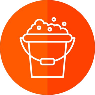 Köpük ağ simgesi olan kova, basit vektör illüstrasyonu