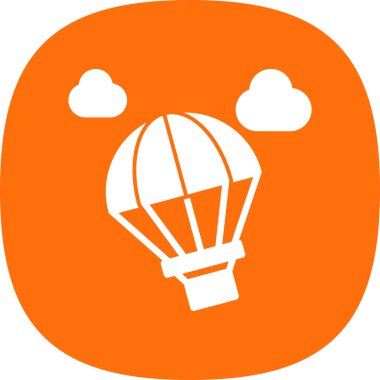 Paraşüt. Web simgesi basit illüstrasyon