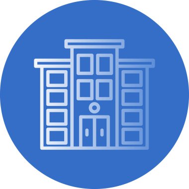 Belediye binası düz ikon vektör illüstrasyonu