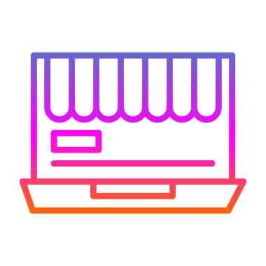 Çevrimiçi Depolama simgesi, vektör illüstrasyonu