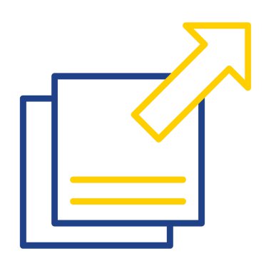 Mavi ve sarı arkaplan ikonunun vektör çizimi