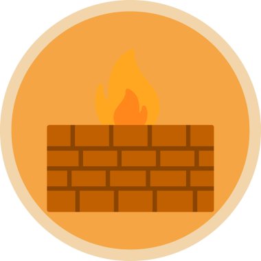 Güvenlik duvarı. Web simgesi vektör illüstrasyonu  