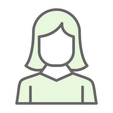 kız düz simgesi, vektör illüstrasyonu