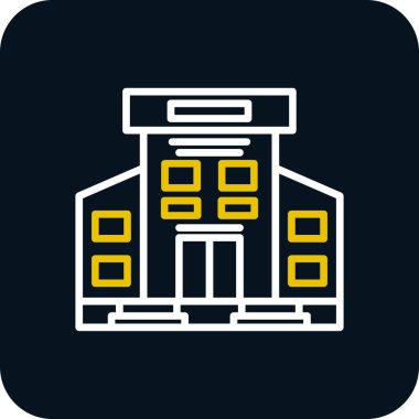 Bina. Web simgesi basit illüstrasyon