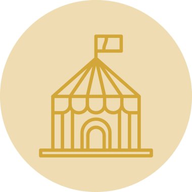 Sirk çadırı logo simgesi basit tasarım illüstrasyonu