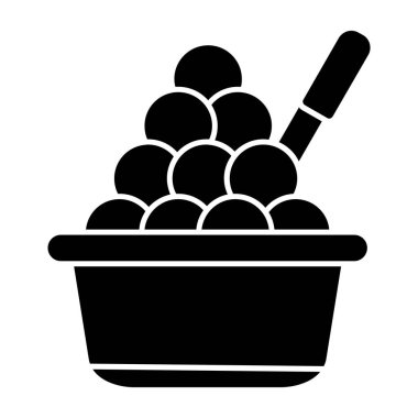 Köfteli kase, vektör çizimi 