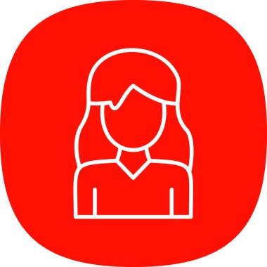 Genç kadın simgesi, vektör illüstrasyonu