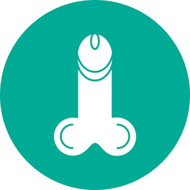 Flat penis icon, vector illustration