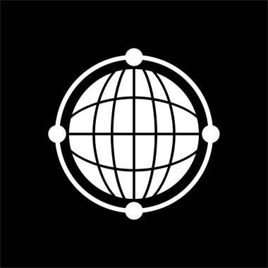  Sanal Dünya Globe web simgesi, vektör illüstrasyonu