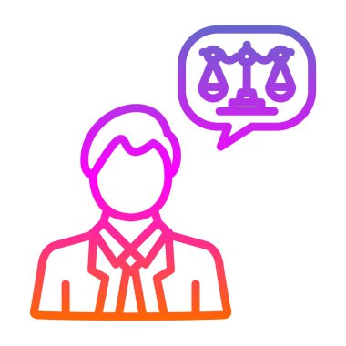 Adalet hukuku simgesi renk ana hatları vektörü