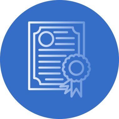 Diploma yassı simgesi, vektör illüstrasyonu