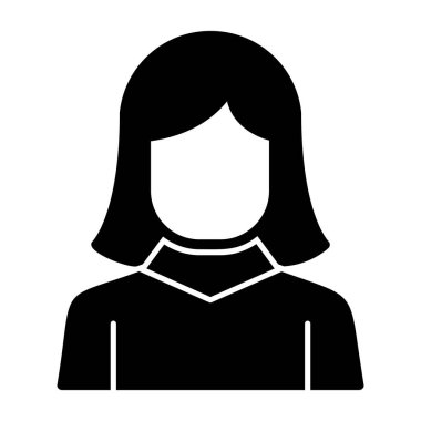 kız düz simgesi, vektör illüstrasyonu