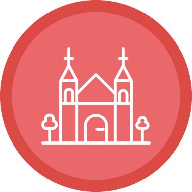 Bir kilise ikonu, katedral kulesinin vektör çizimi 