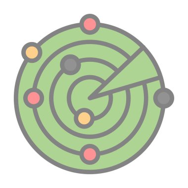 Radar modern simgesinin vektör illüstrasyonu              