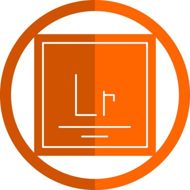 Lawrencium simgesinin vektör çizimi