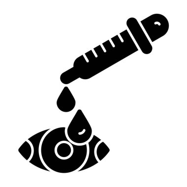 Göz damlası düz simge, vektör illüstrasyonu