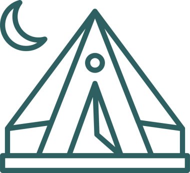 çadır simgesi, vektör çizimi 